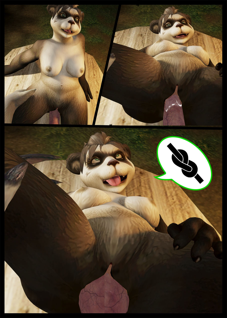 3d_(artwork) anthro blizzard_entertainment breasts canid canine canis digital_media_(artwork) duo female forest genitals giant_panda hi_res ilikepandaren knot male male/female mammal outside pandaren penetration penis plant sex tree ursid vaginal_penetration video_games warcraft were werecanid wolf worgen world_of_warcraft