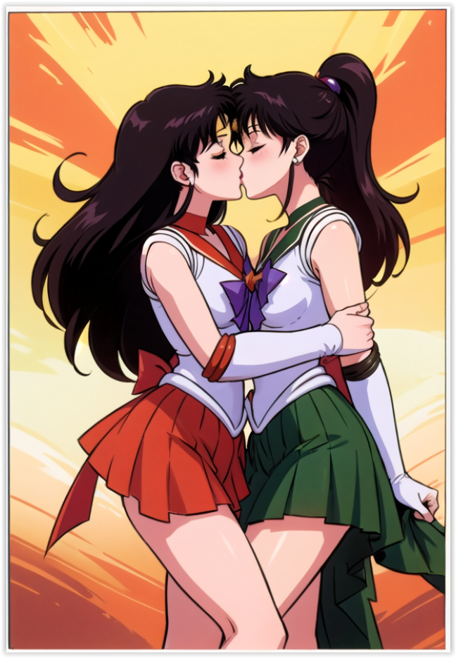 ai_generated girl_on_girl lesbian_couple lesbian_kiss lesbian_sex sailor_jupiter sailor_mars yuri