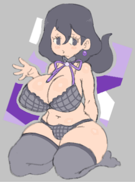 1girls bra deveneleven hex_maniac hex_maniac_(z-a) kneeling looking_at_viewer npc_trainer pokemon pokemon_legends:_z-a tagme thick_thighs underwear