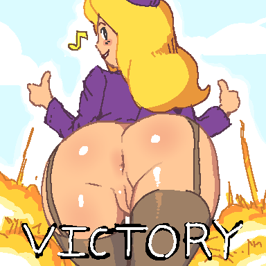 advance_wars anus ass asshole big_ass big_butt blonde_hair butt dat_ass english english_text explosion female female_focus female_only huge_ass huge_butt lipstick nell_(advance_wars) nintendo noill pussy socks solo solo_female solo_focus sub_tank text thick_thighs thighs thumbs_up vagina wayforward