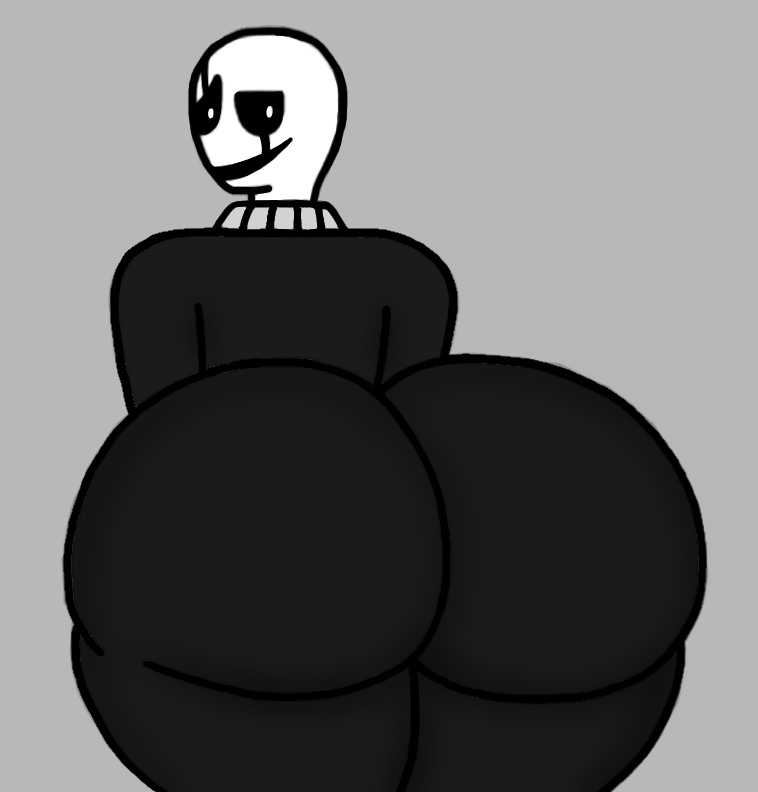 1boy ass big_ass big_butt butt fat_ass fat_butt femboy gaster gay looking_at_viewer looking_back male monster plump_ass presenting_butt skeleton solo tight_clothing tight_pants undertale undertale_(series) wik45