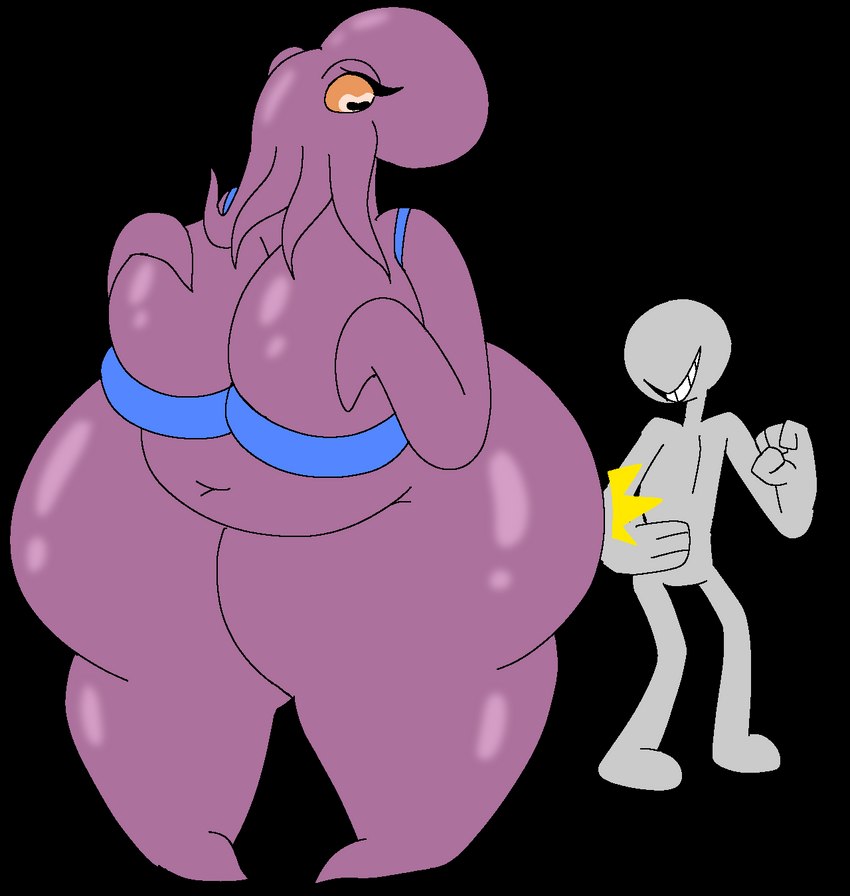 anon artist_request big_breasts black_background bra hand_on_breast huge_ass jane_doe_(tvc) looking_at_another looking_at_ass octopus octopus_girl purple_body tentacle the_vermander_curse thick_ass thick_thighs zed_technician_games