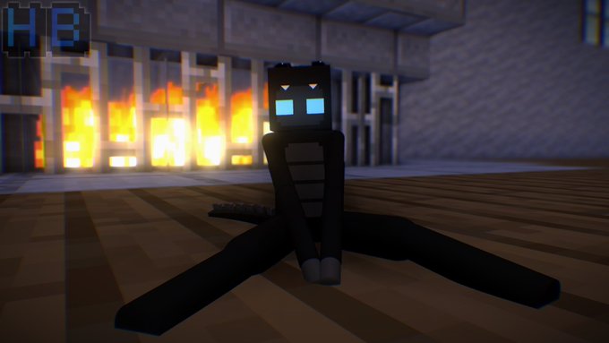 3d big_eyes blue_eyes cute enderman hb_(hb_the_ender) hbtheender male minecraft sfw