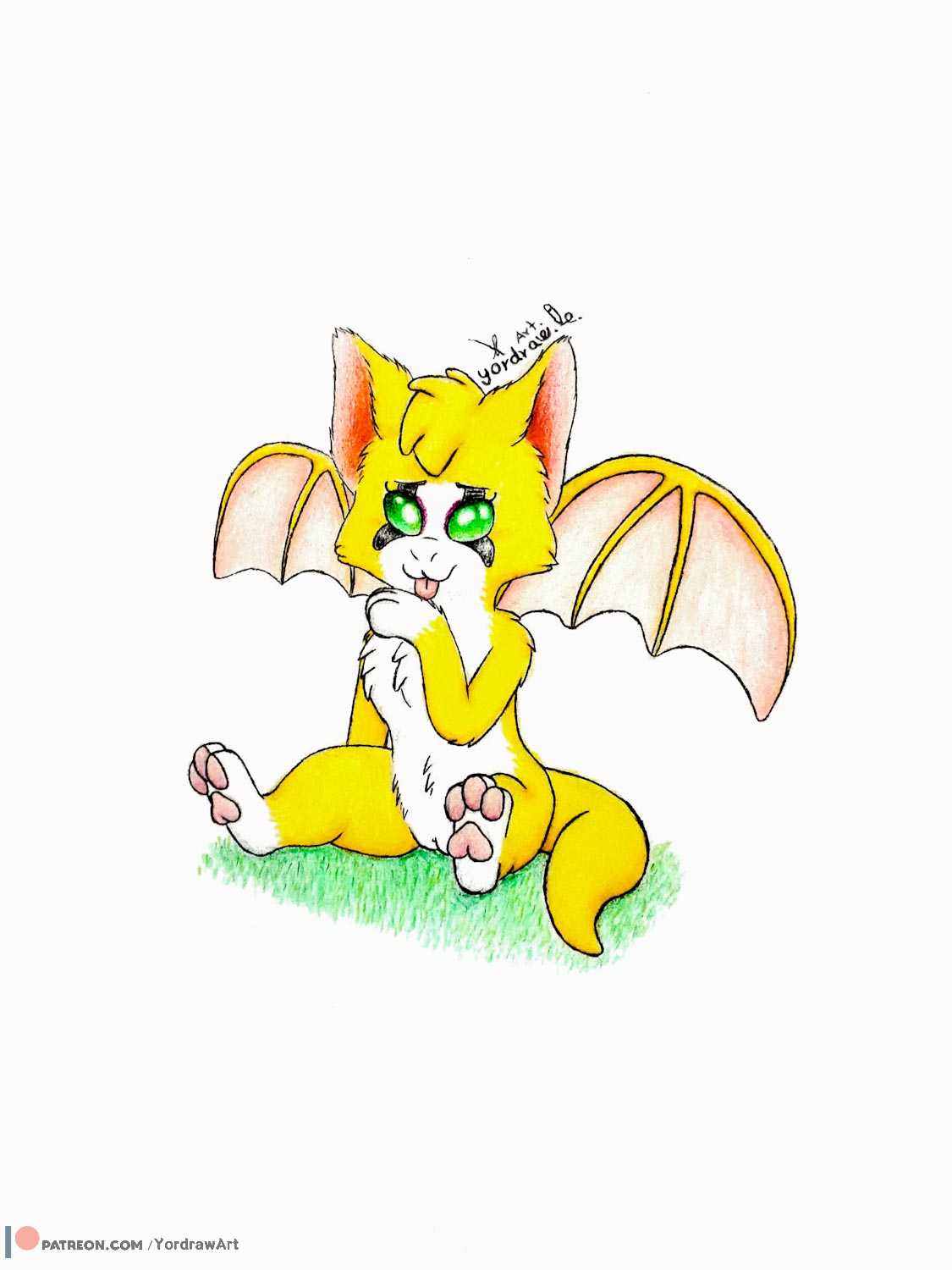 3:4 bat_wings chiropteran dust:_an_elysian_tail felid feline female feral fidget_(elysian_tail) genitals hi_res mammal membrane_(anatomy) membranous_wings nimbat pawpads paws pussy solo text url video_games wings yordraw