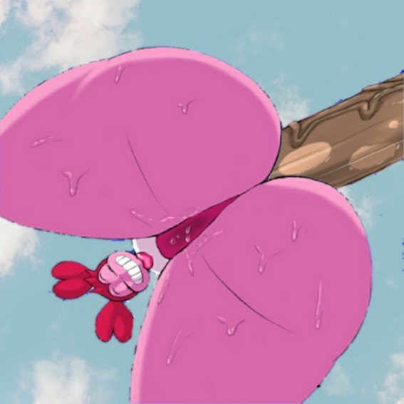 1boy 1girls anal anal_sex ass big_ass big_breasts big_penis breasts edit female gem gem_(species) penetration penis pink_skin red_hair reset_spinel_(steven_universe) sex smile spinel_(steven_universe) steven_universe unseen_male_face yamathegod