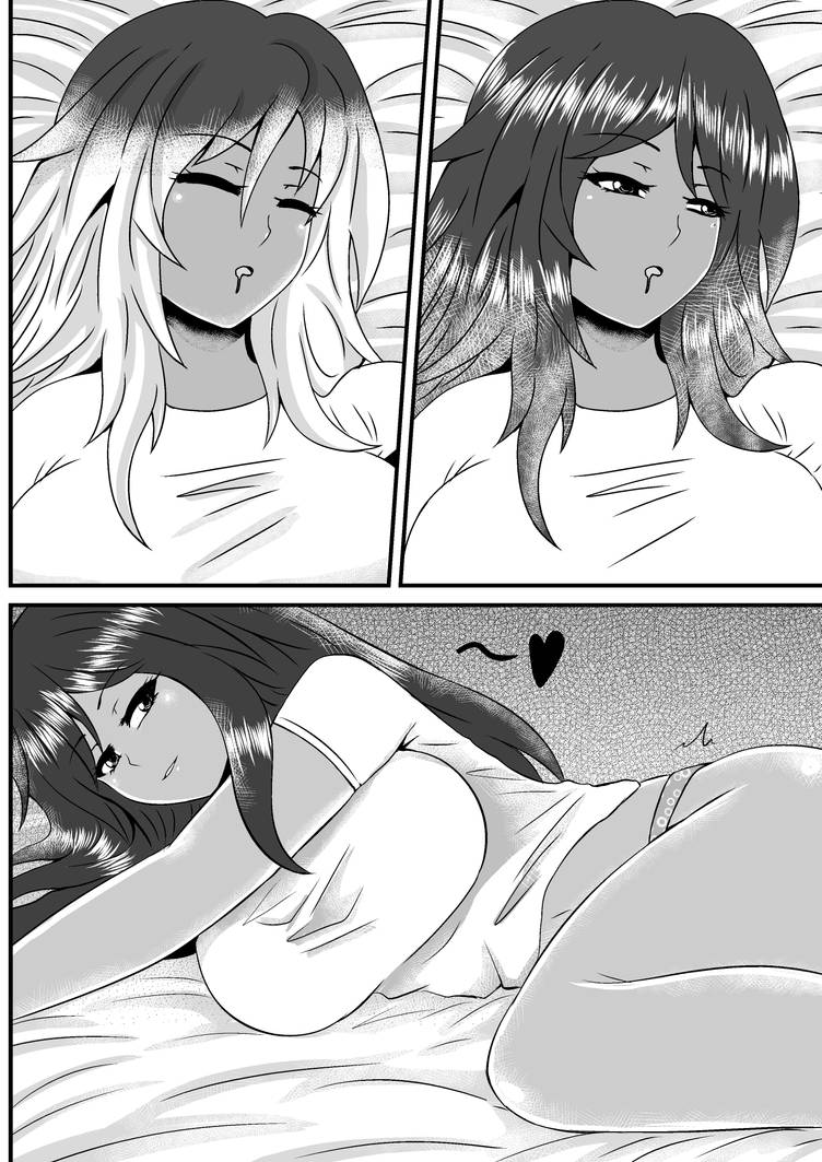 big_ass black_hair breasts comic dark-skinned_female dark_skin drool dual_persona egyptianification hi_res jackie_valentine large_breasts looking_at_viewer monochrome panties sephzero sleeping tuksoil waking_up