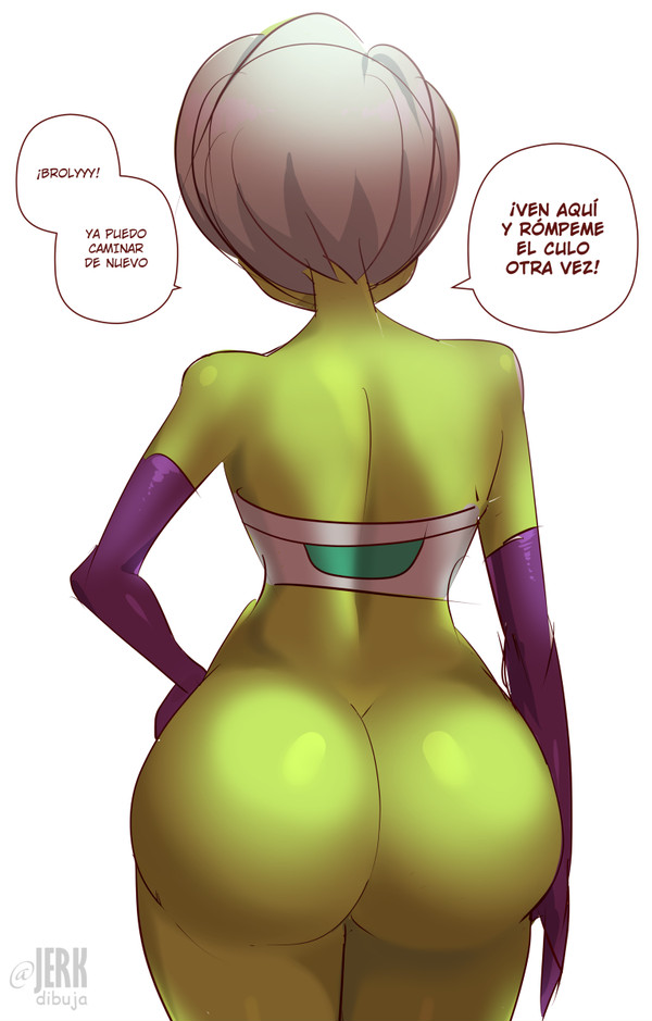 1girls alien alien_girl ass big_ass big_breasts bottomless breasts bubble_ass bubble_butt busty cheelai clothing dialogue dragon_ball dragon_ball_super dragon_ball_z eyelashes eyes female_only green_body green_skin hair hips huge_breasts jerkdibuja large_ass large_breasts legs no_panties purple_eyes short_hair shounen_jump solo solo_female spanish_text speech_bubble text thick thick_ass thick_legs thick_thighs thighs voluptuous white_hair wide_hips