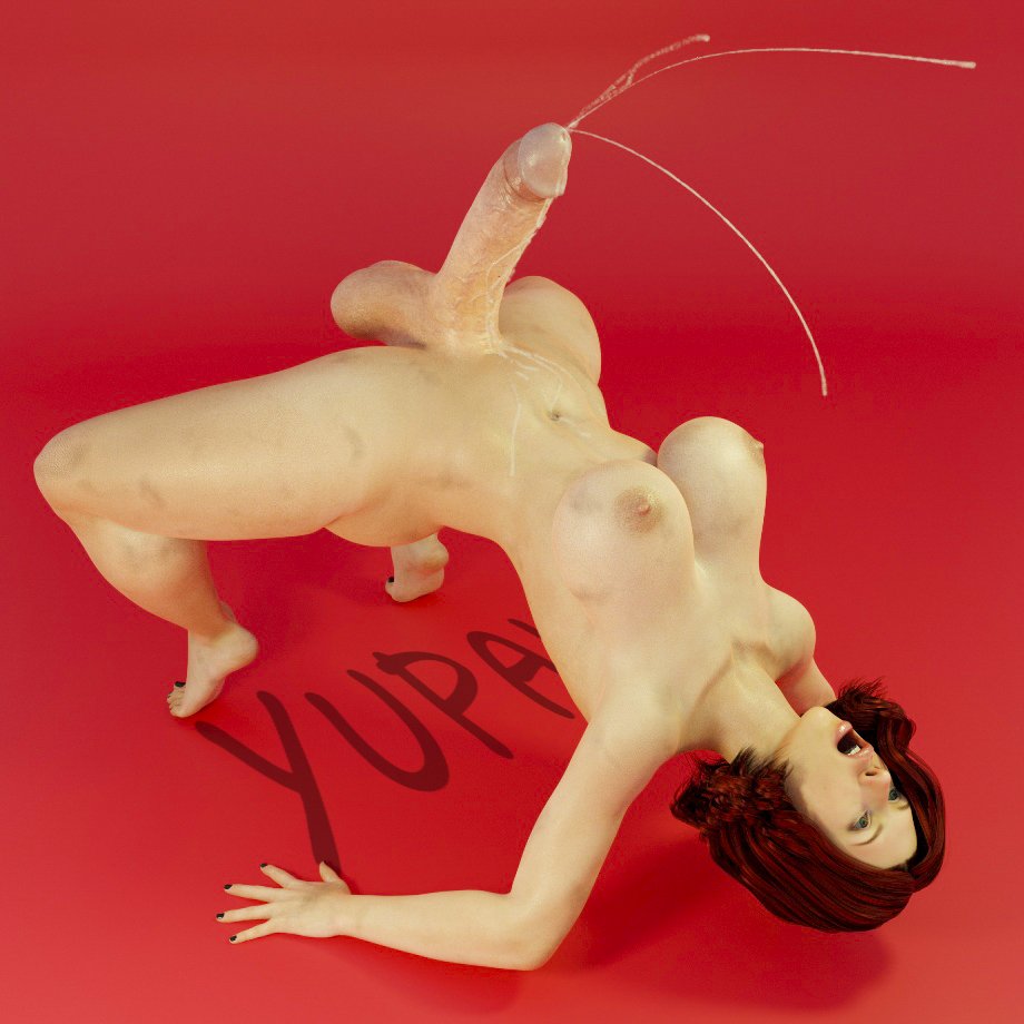 1futa, 3d, arched back, ass, big ass, big breasts, black widow (marvel), breasts, cum, ejaculation, futa only, futanari, hands-free, handsfree ejaculation, intersex, light skin, light-skinned futa, marvel, marvel cinematic universe, marvel comics, natasha romanoff, orgasm, red hair, scarlett johansson, self upload, solo, yupal