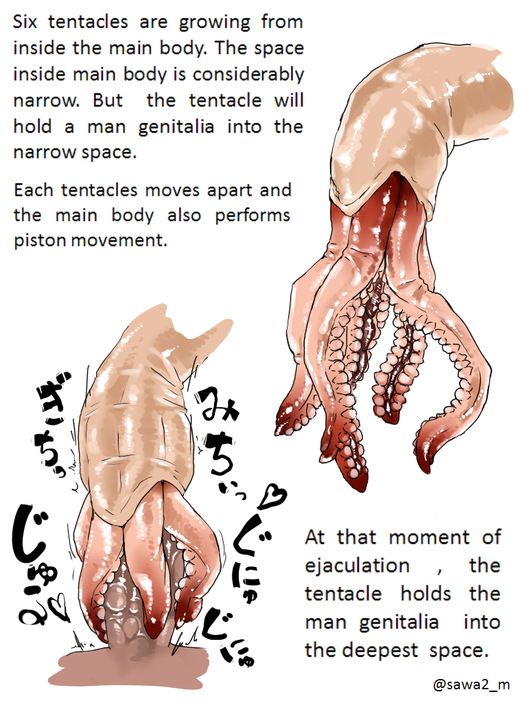 black_text cock dialog dialogue dick english_dialogue english_text genitals human human_penetrating light-skinned_male nested_tentacles penis penis_sucking_tentacle sawa2_m simple_background tentacle text translated uncensored uncensored_penis white_background