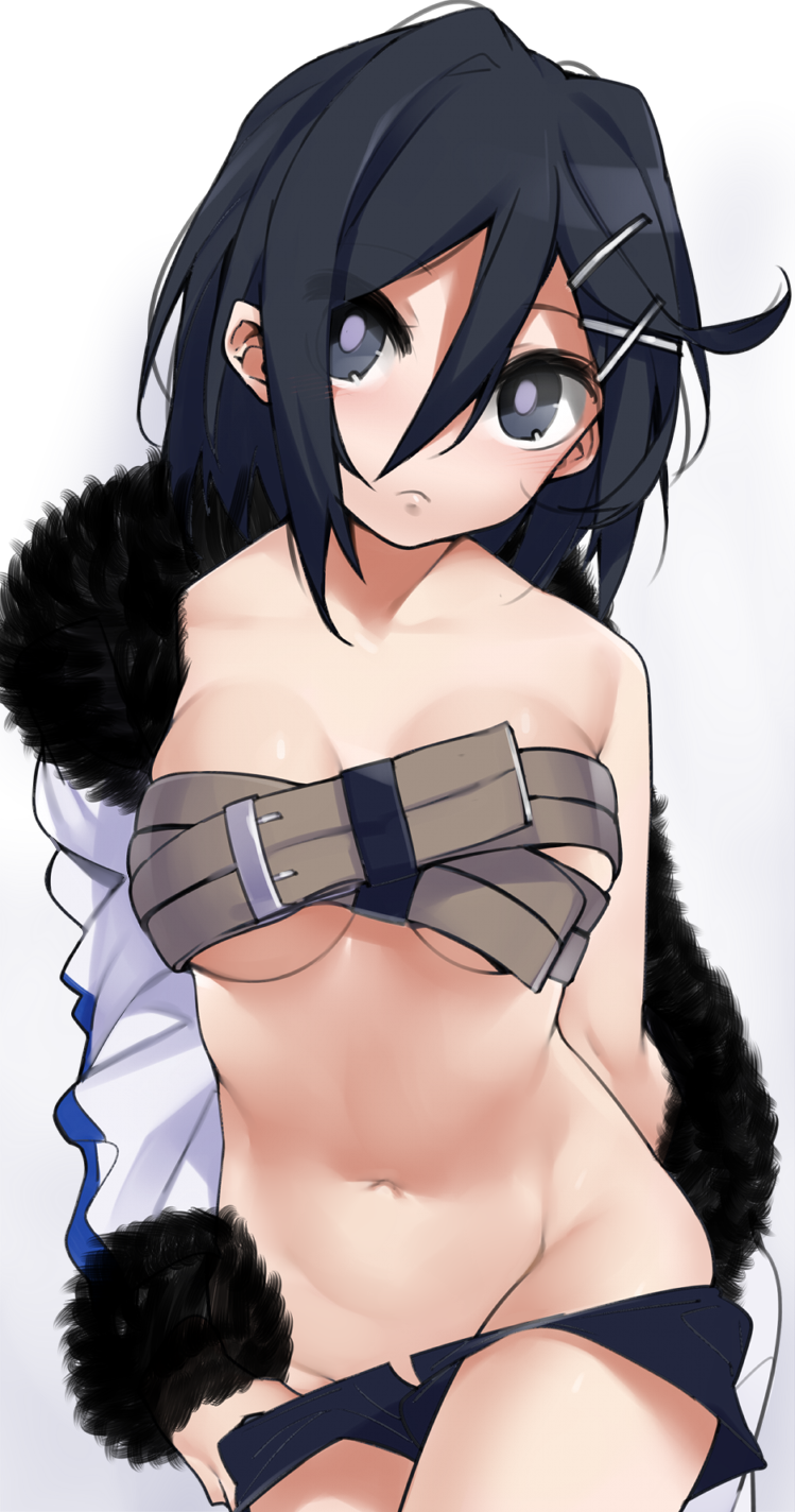 asagi_asagiri breasts coat coat_on_shoulders disgaea kochiya_(gothope) makai_wars nippon_ichi_software skimpy_clothes undressing