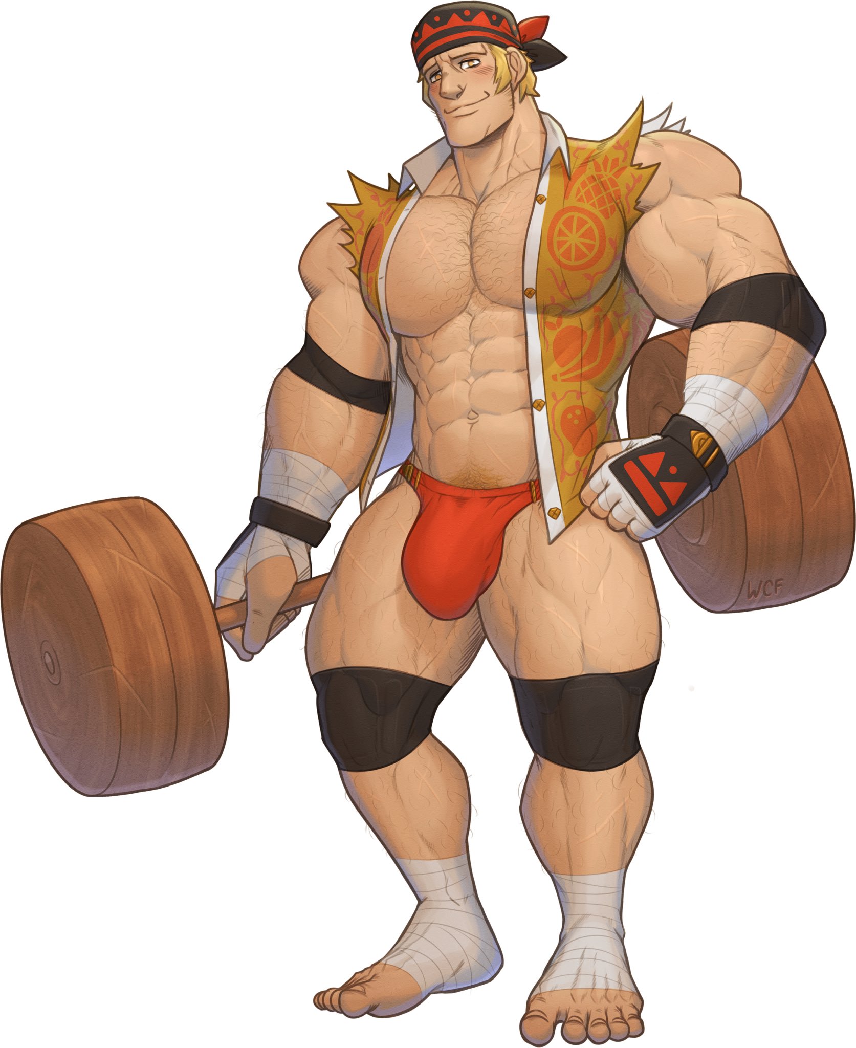 abs, alternate costume, biceps, big penis, bodybuilder, bulge, fire emblem, fire emblem: three houses, flaccid, male, male focus, male only, muscles, muscular, muscular arms, muscular ass, muscular back, muscular legs, muscular male, muscular thighs, nintendo, nipples, pecs, penis, raphael kirsten, solo, solo male, veins, veiny penis, wolf con f