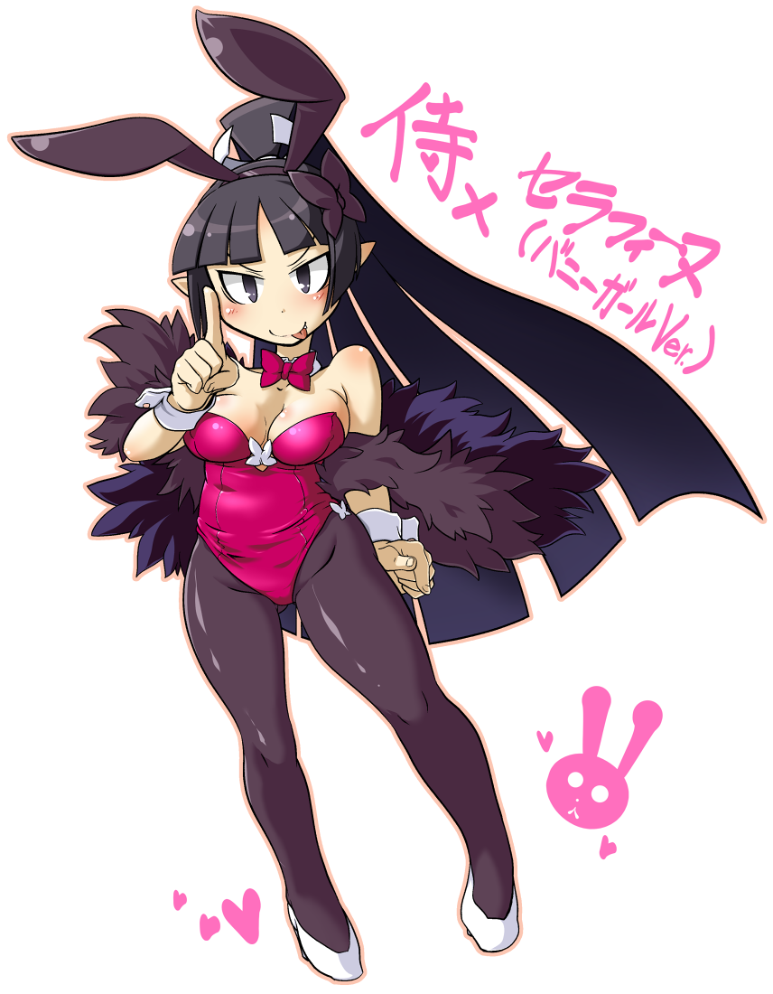 breasts bunny_ears bunny_girl bunnysuit cleavage disgaea disgaea_5 lady_samurai_(disgaea) large_breasts nippon_ichi_software seraphina_(disgaea) takura_mahiro tight_clothing