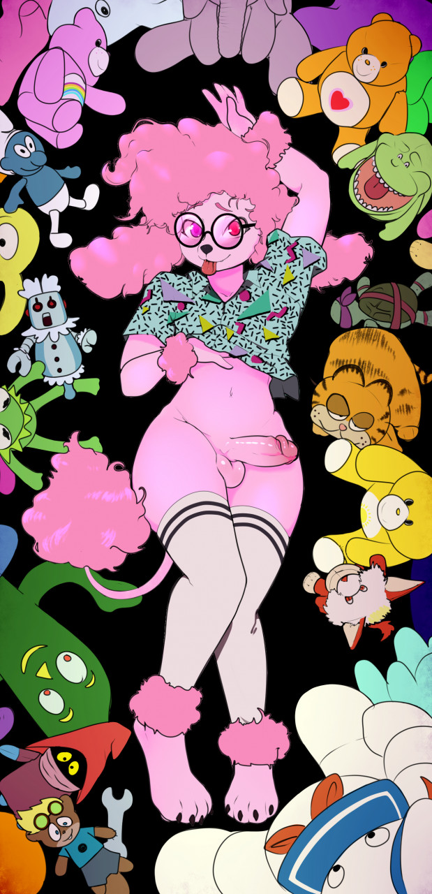 1boy anthro balls bedroom_eyes black_background blep bottomless bottomless_anthro bottomless_male bowling_shirt canid canine canis care_bears clothed clothing domestic_dog donatello_(tmnt) erection esbern eyewear femboy fur garfield_(series) garfield_the_cat genitals girly glasses gumby hair hi_res humanoid humanoid_genitalia humanoid_penis inviting kermit_the_frog legwear looking_at_viewer lordaku lying male male_only mammal muppets narrowed_eyes on_ground original orko penis pink_body pink_fur pink_hair pinup plushie poodle pose seductive simple_background slimer smile smirk smug smug_face smurf snarf solo stay_puft_marshmallow_man stockings tail_tuft teenage_mutant_ninja_turtles the_smurfs thundercats tongue tongue_out tuft