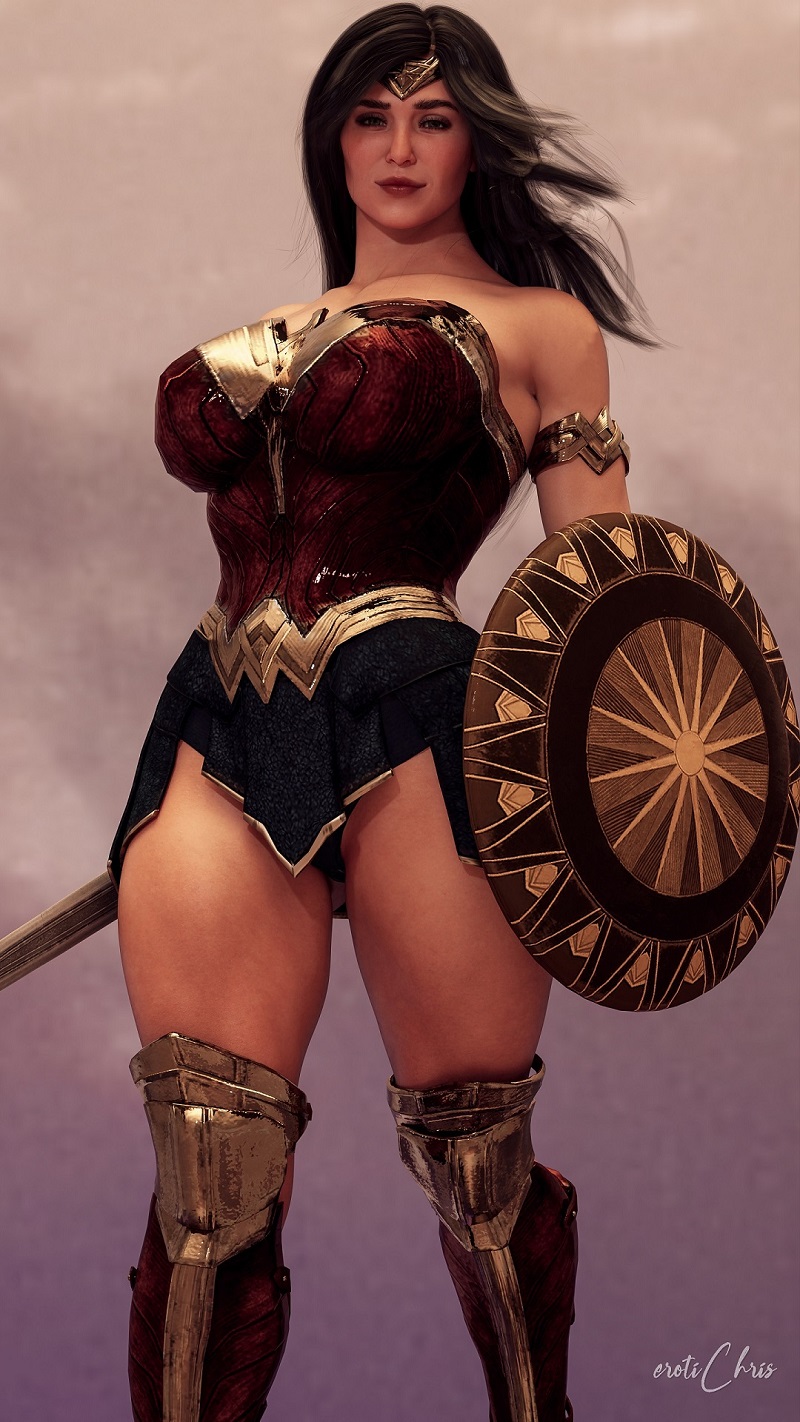 1girls, 3d, cga3d, cosplay, crossover, curvaceous, curvy, curvy female, curvy figure, dc, dc comics, elizabeth olsen, erotichris, female, female only, fully clothed, fusion, fusion character, looking at viewer, marvel, marvel comics, olive skin, scarlet witch, solo, thick thighs, thighs, voluptuous, voluptuous female, wanda maximoff, wonder woman, wonder woman (cosplay), wonder woman (series)