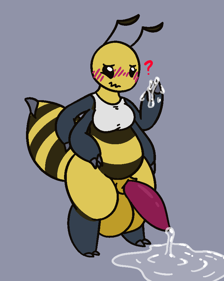 1futa aliasing animal_genitalia antennae_(anatomy) anthro arthropod arthropod_abdomen balls bee big_balls big_breasts big_penis blush blush_lines bodily_fluids bottomless bra bra_only breasts clothed clothing confusion darkened_balls darkened_genitalia darkened_sheath digitigrade excessive_precum futanari gandergeist genital_fluids genitals gynomorph huge_balls huge_cock hymenopteran hyper hyper_balls hyper_genitalia hyper_penis insects intersex male multi_arm multi_limb penis precum precum_on_ground precum_on_hand precum_pool question_mark sheath simple_background slightly_chubby solo stinger stripes tapering_penis thick_thighs topwear topwear_only underwear underwear_only yellow_body