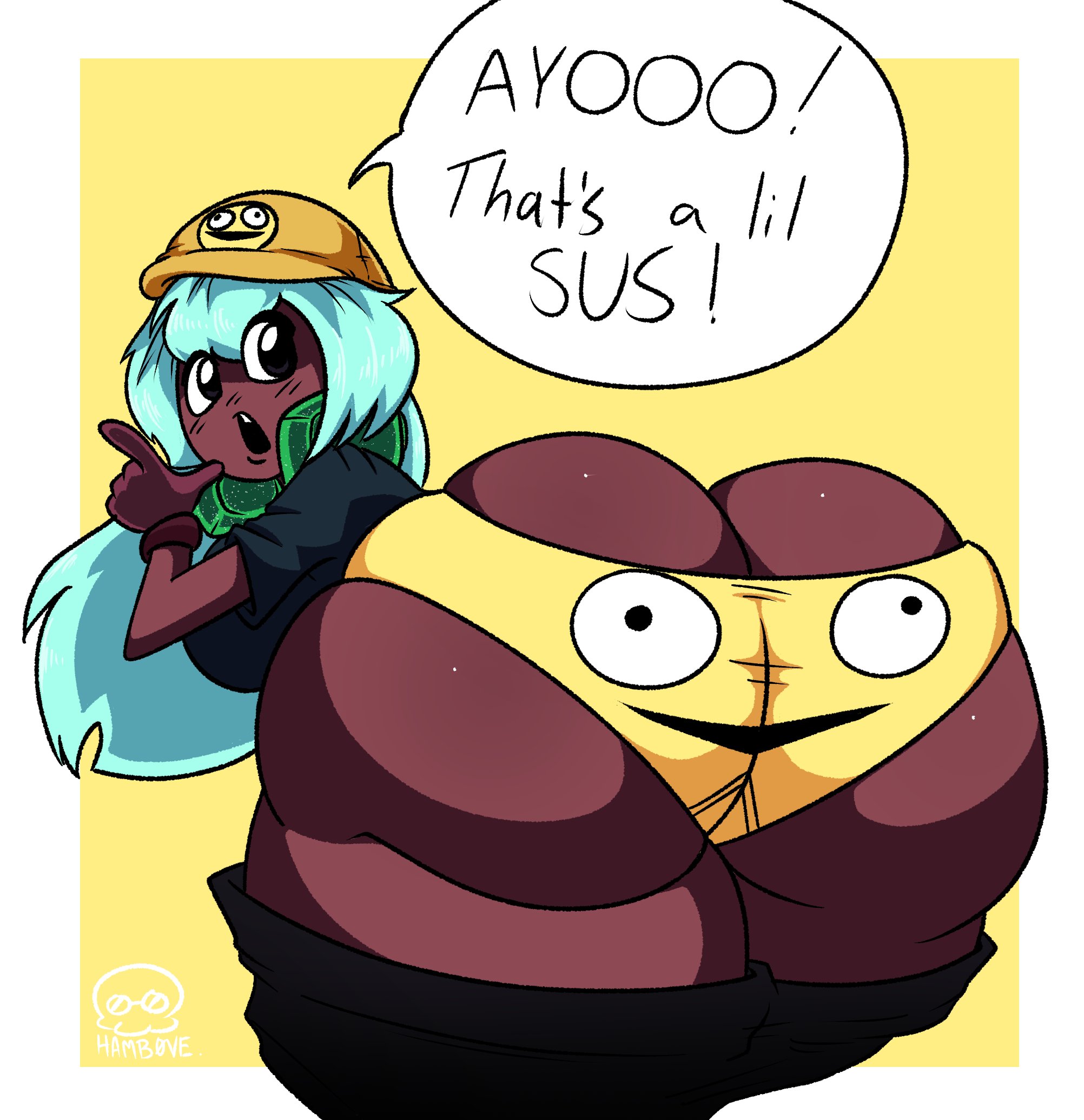 1girls, adult swim, ass, big ass, big butt, black eyes, blue hair, butt, dark-skinned female, dolly dimpley, fat ass, fat butt, female, female only, hamb0ne, hat, huge ass, huge butt, hyper ass, looking back, panties, smiling friends, solo, talking to viewer, text, text bubble, thick ass, thick butt, warner brothers