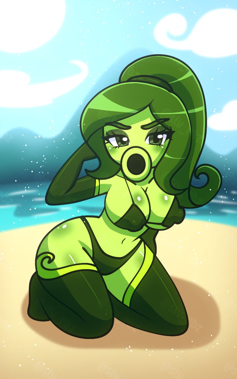 1girls, anthro, anthrofied, ass, breasts, female, flora fauna, peashooter (pvz), plant, plant girl, plant humanoid, plantie, plants vs zombies, plants vs. zombies, popcap games, pussy, repeater (pvz), slv rbz