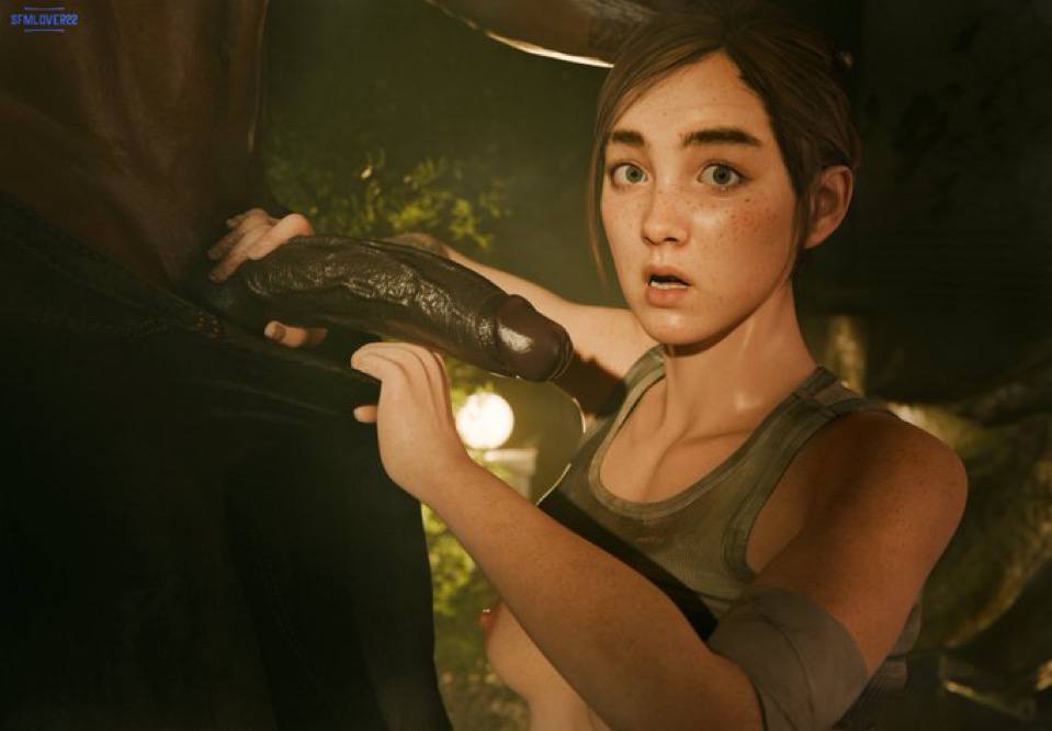 1boy, 1girls, brown hair, dark-skinned male, duplicate, ellie (the last of us), ellie williams, female, interracial, interracial sex, male, sfmlover22, the last of us, the last of us 2