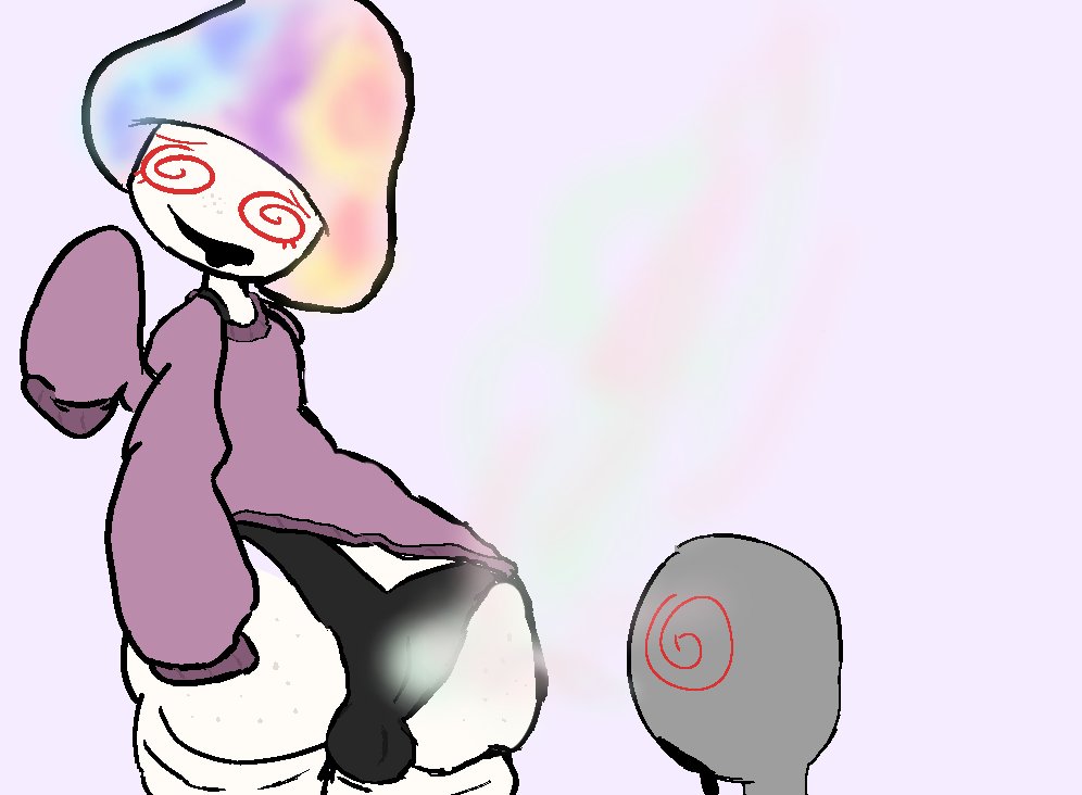 anthro, anthrofied, ass, balls, bulge, facesitting, fart, fart cloud, femboy, flora fauna, hypno-shroom (pvz), hypnosis, lucky (artist), male, male only, mushroom, pheromones, plant, plant humanoid, plantie, plants vs zombies, popcap games, pvz, smell fetish, smelly