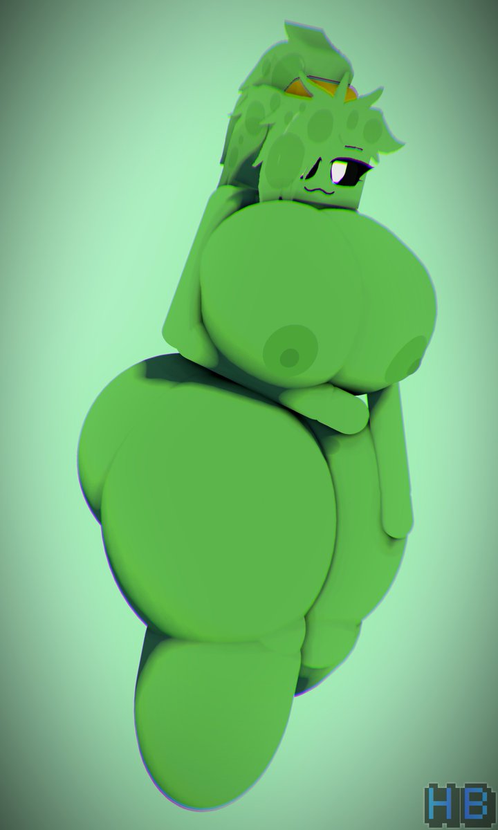 3d 3d_(artwork) alternate_version big_ass big_breasts black_eyes blank_background hbtheender minecraft slime slime_(minecraft) slime_girl slimer_(stemingbunbun) thick_thighs white_pupils