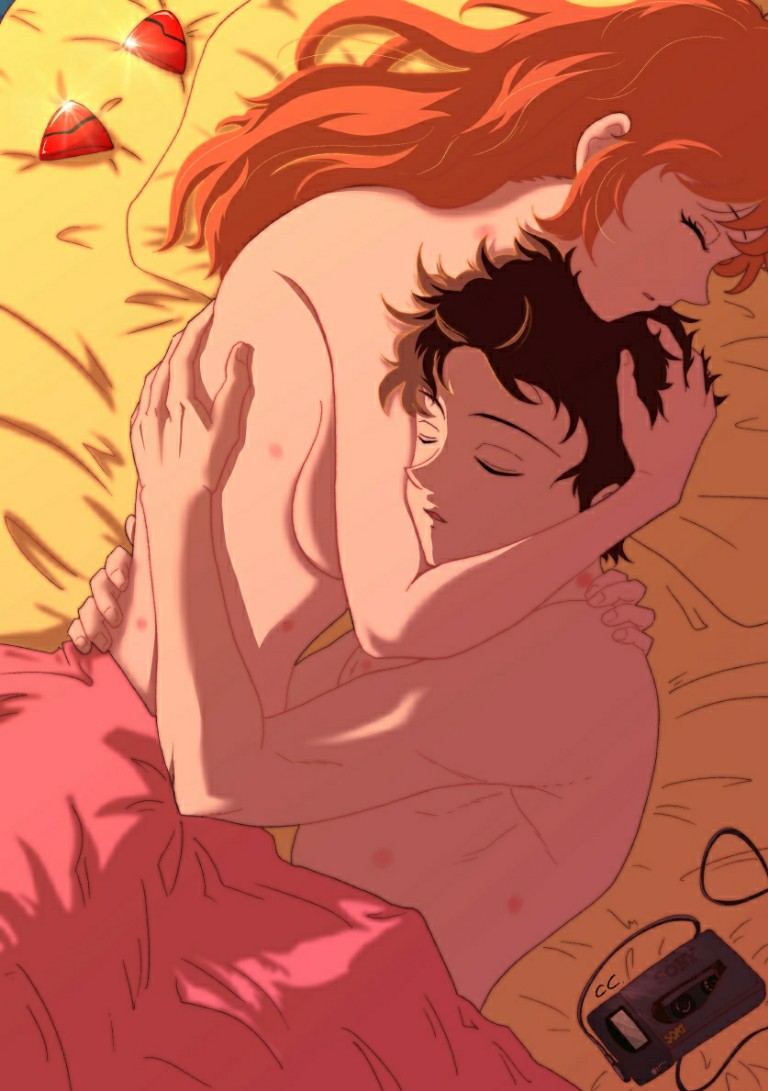 1boy 1girls after_sex asuka_langley_sohryu better_version_at_source cc_(taeki512) female male neon_genesis_evangelion pixiv_sample romantic shinji_ikari sleeping tagme wholesome