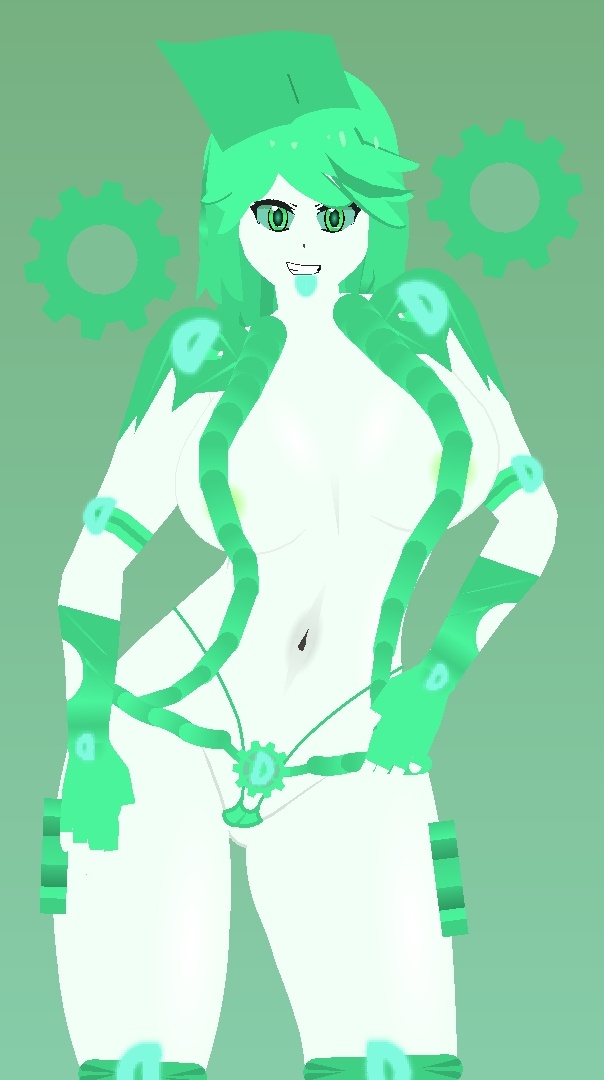 1girls barely_clothed breasts busty cameltoe female genderswap glowing green_eyes green_hair green_nipples green_skin humanoid large_breasts roblox rule_63 shounen_jump smiling the_world your_bizarre_adventure