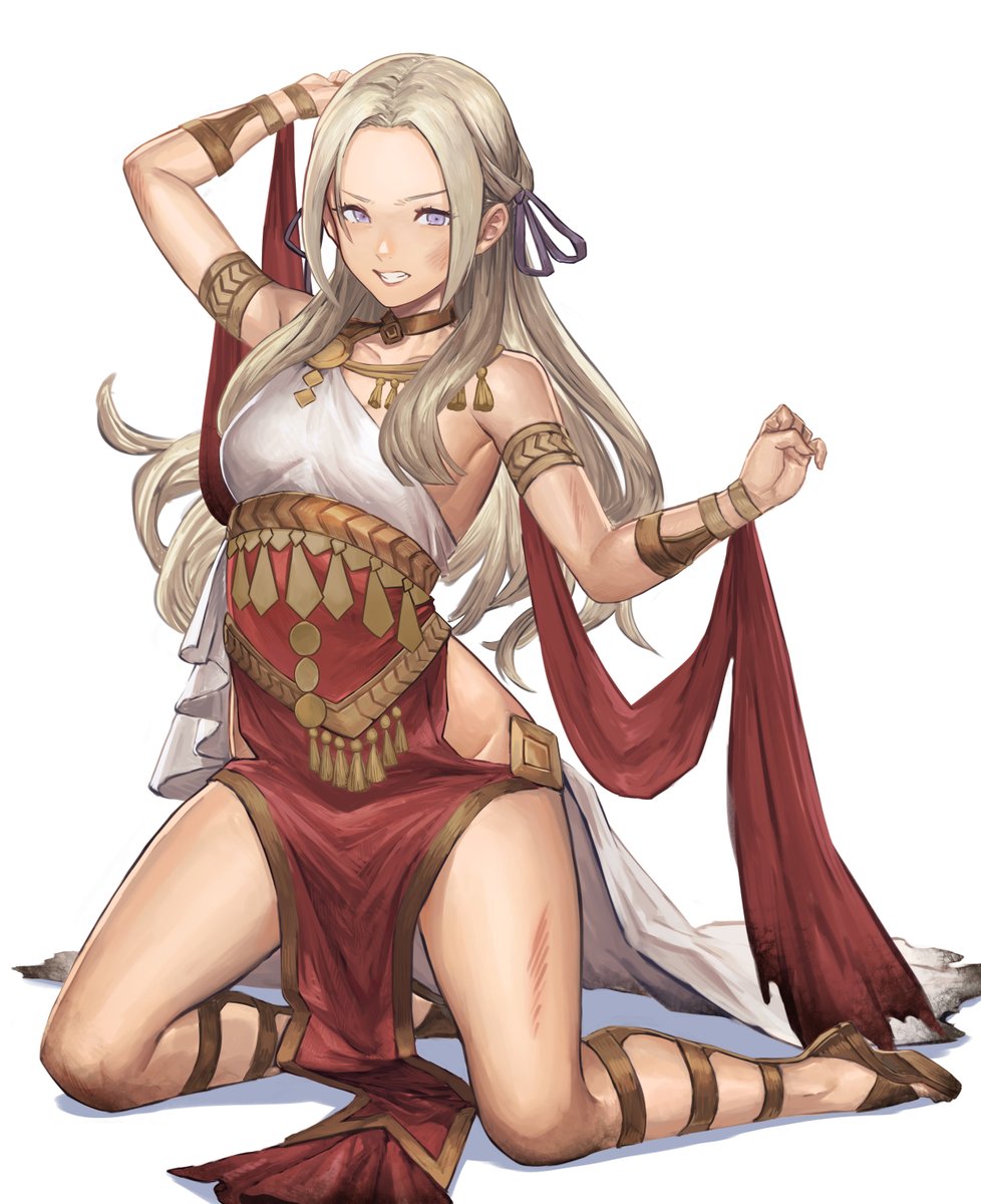 1girls alternate_costume breasts cleavage daisuke_6897 dancer dancer_(three_houses) dancer_outfit edelgard_von_hresvelg female female_only fire_emblem fire_emblem:_three_houses grey_hair medium_breasts nintendo purple_eyes skeb_commission solo thighs