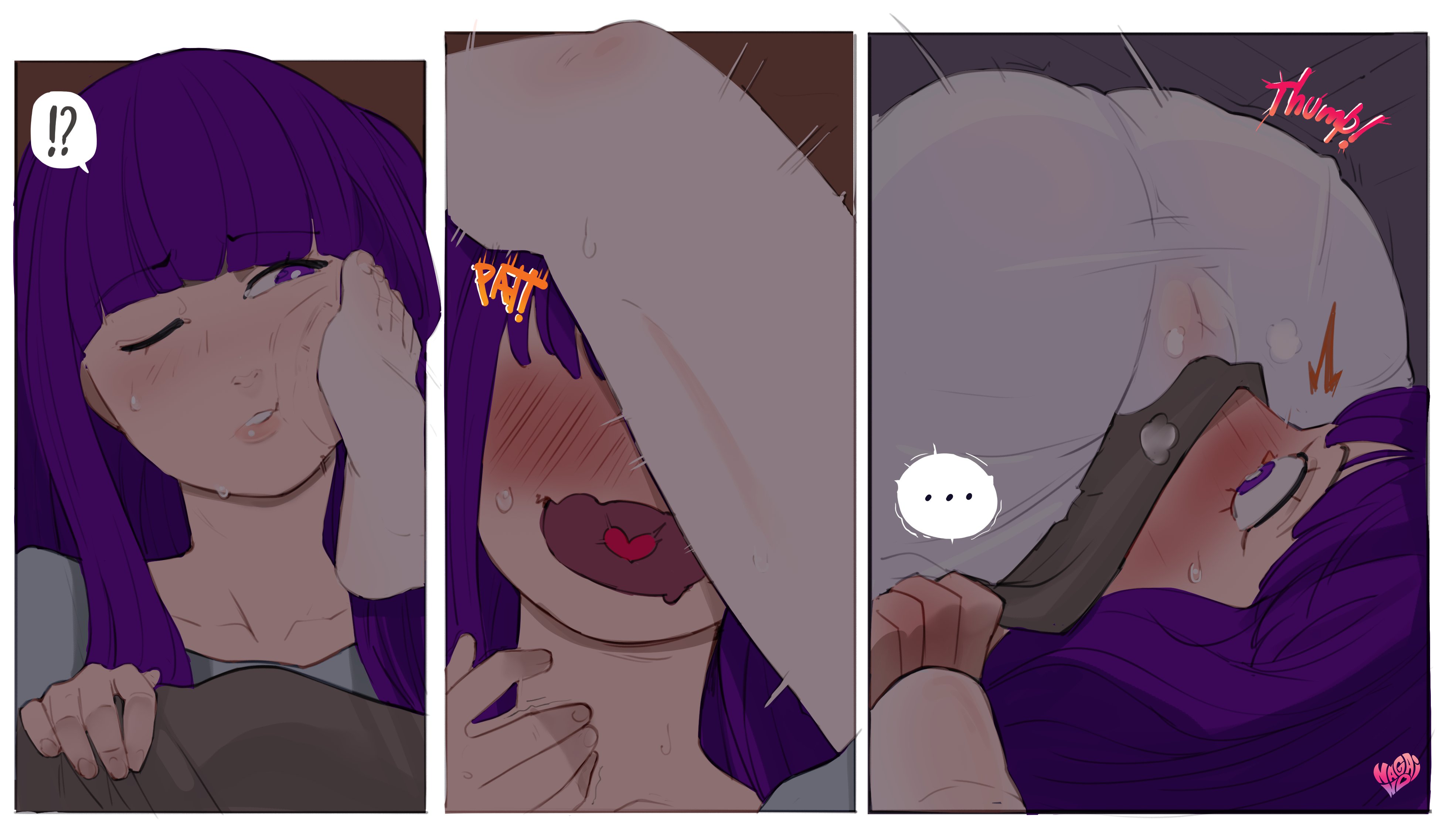 2girls, female, fern (sousou no frieren), foot fetish, foot focus, frieren, light skin, light-skinned male, male, multiple females, multiple girls, nagainosfw, pale skin, purple hair, pussy, sousou no frieren, yuri