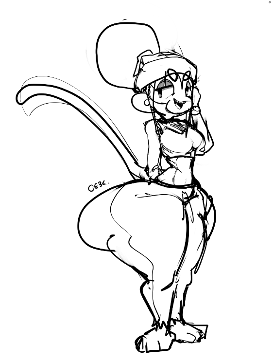 ass ass_bigger_than_head ass_focus bloons_tower_defense errantheart female female_only huge_ass monkey monkey_girl sauda sketch