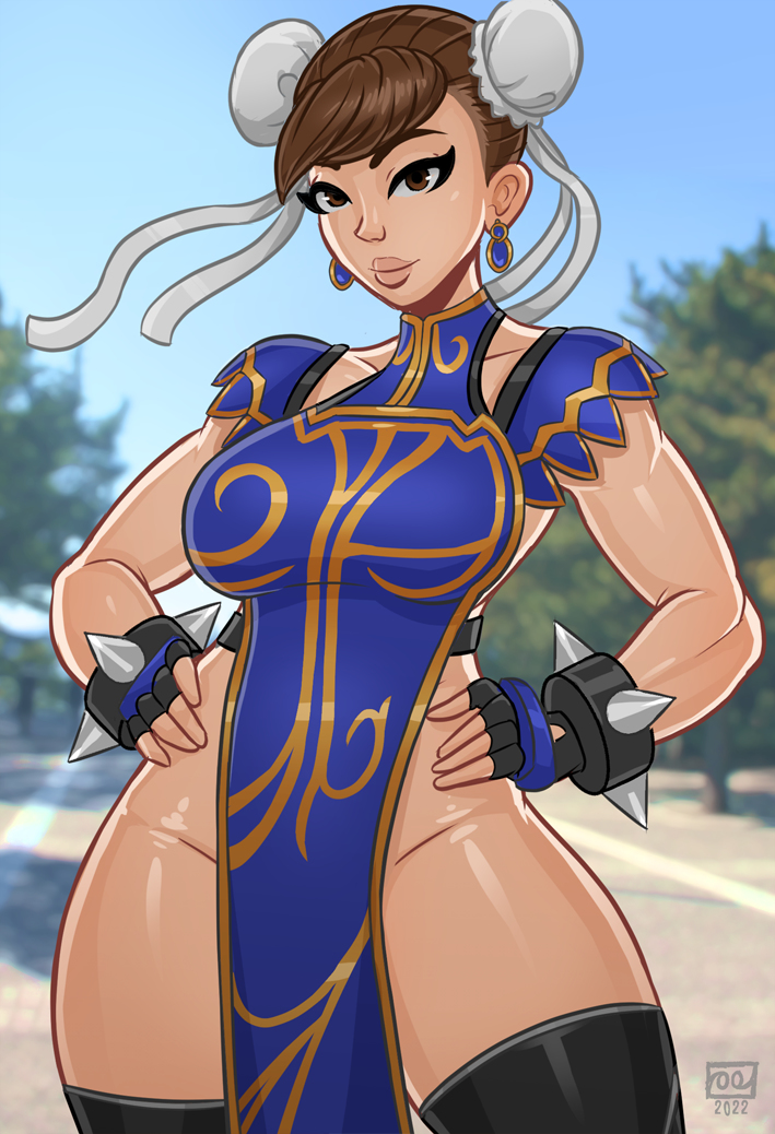 alternate costume, breasts, chun-li, female, large breasts, official alternate costume, street fighter, street fighter v, thick thighs, thighhighs