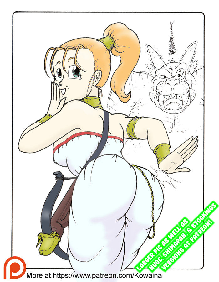 armlet ass ass_focus bracelet chrono_trigger crossbow kowaina.scary marle_(chrono_trigger) necklace orange_hair