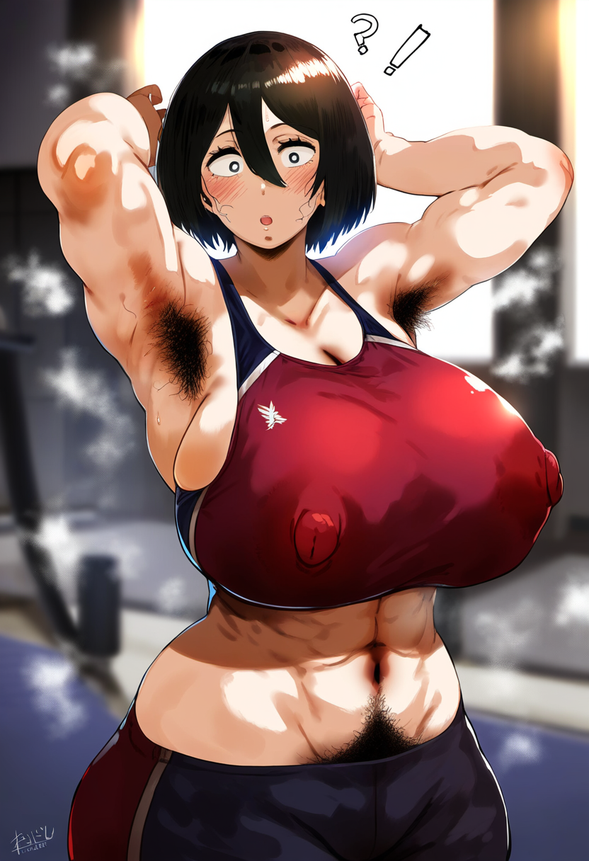 1girls ? ?! abs ai_generated armpit armpit_fetish armpit_hair armpits arms_behind_head arms_up asian asian_female attack_on_titan big_breasts black_hair bob_cut breasts bushy_pubes color colored dark_hair dontlao3 excessive_pubic_hair female female_armpit_hair female_focus female_only female_pubic_hair full_bush gigantic_breasts gloopai hairy_armpits hairy_pussy happy_trail huge_breasts looking_at_viewer mikasa_ackerman nai_diffusion nipple_bulge nipples nipples_visible_through_clothing pubic_hair pubic_hair_peek question_mark shingeki_no_kyojin short_hair smell smelly smelly_armpits solo solo_female solo_focus sports_bra sportswear steam steaming_body steamy thick thick_pubes thick_thighs unshaved_pussy wide_hips