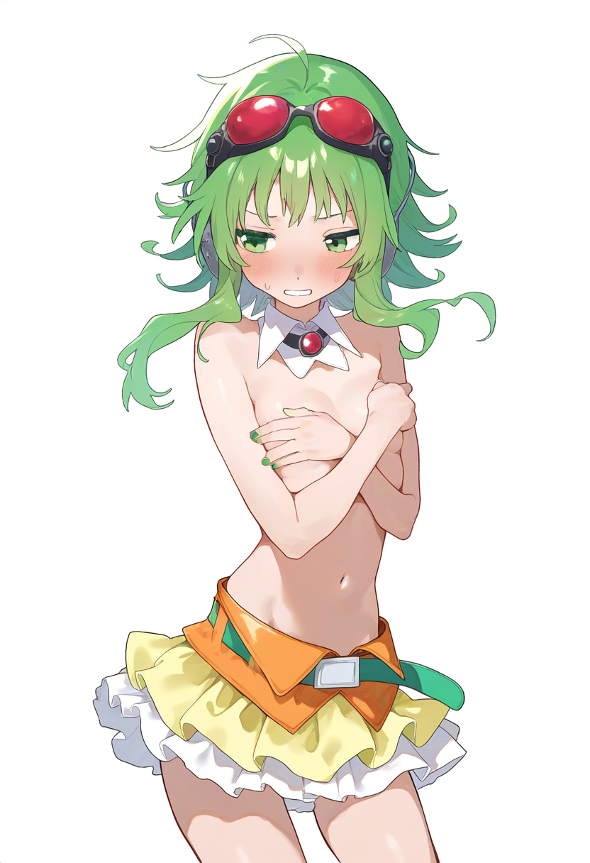 ai_generated breasts green_hair gumi nipples tagme