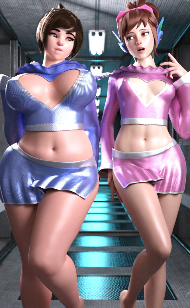 2girls, 3d, activision, asian, asian female, ass, athletic, athletic female, big ass, big breasts, big butt, blizzard entertainment, bottom heavy, breasts, brown hair, busty, chinese, chinese female, chubby, chubby female, curvaceous, curves, curvy, curvy figure, d.va, d.va (overwatch 2 suit), digital media (artwork), eyebrows, eyelashes, eyes, female, female focus, female only, fit, fit female, game character, hair, hana song, hips, hourglass figure, huge ass, huge breasts, human, korean female, large ass, large breasts, legs, light skin, light-skinned female, lips, mature, mature female, mei (overwatch), mei ling zhou, mei-ling zhou, overwatch, overwatch 2, slim waist, thick, thick legs, thick thighs, thighs, top heavy, video game, video game character, voluptuous, vtemp, waist, wide hips