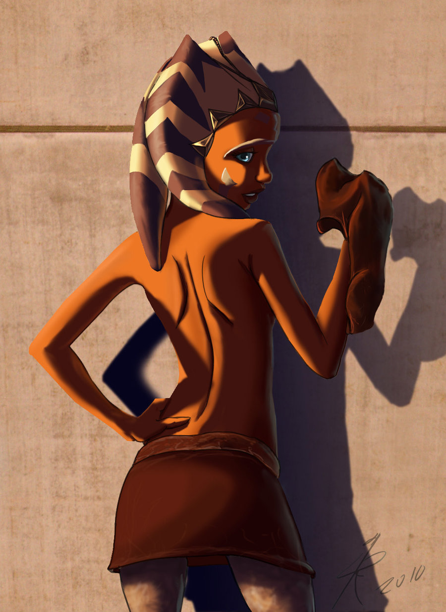 1girls ahsoka_tano alien alien_girl back back_boob back_view blue_eyes clone_wars female female_only jedi jedi_padawan looking_back looking_behind miniskirt orange_body orange_skin partially_clothed raikoh-illust rear_view red_clothing shirt_removed shirtless skirt solo standing star_wars tagme the_clone_wars:_season_one togruta topless young