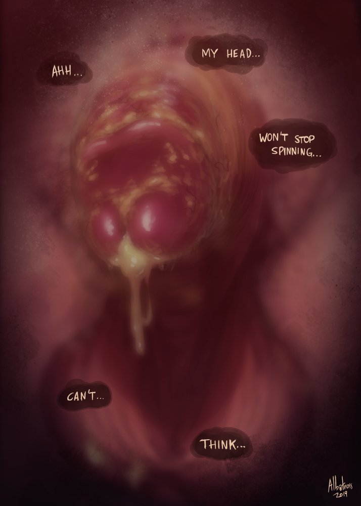 albatross (artist), balls, cum, dizzy, male, penis, pov, pubic hair, smegma, stray pubic hair, taker pov, text, text bubble, veiny penis