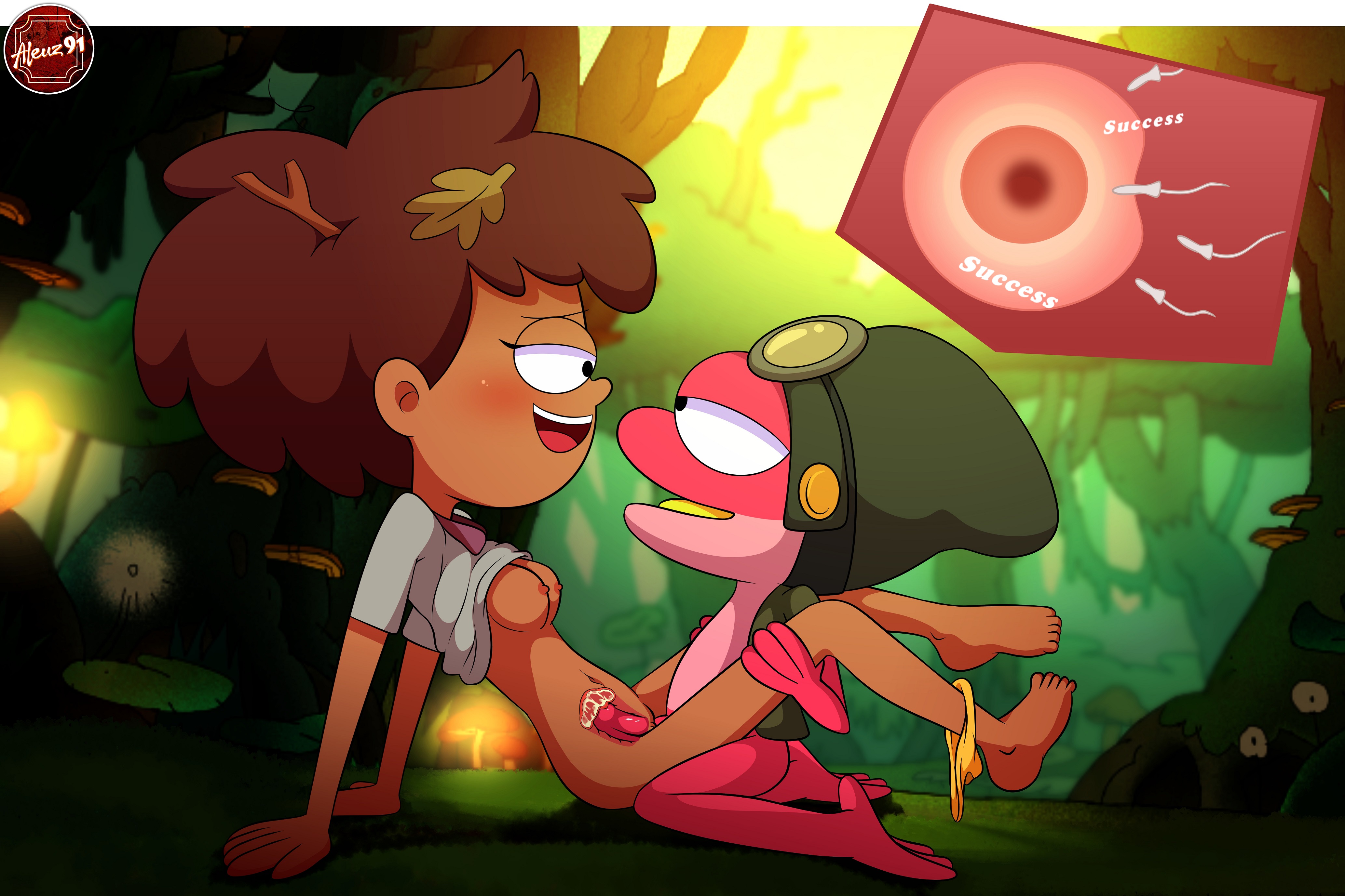 1boy, 1girls, 2020, 2020s, 2d, absurd res, age difference, aleuz91, amphibia, amphibian, anne boonchuy, anthro on human, asian female, bestiality, breasts, brown hair, cum, cum in pussy, cum inside, dark skin, dark-skinned female, detailed background, disney, disney channel, female, fertilization, frog, happy, happy female, happy sex, hi res, human, impregnation, interspecies, leaves, leaves in hair, looking at another, looking pleasured, male, male/female, nipples, no bra, older female, older female and younger male, ovum, panties, panties around one leg, pantsless, pussy, saint james school uniform, school uniform, schoolgirl, shirt lift, smooth skin, sprig plantar, straight, teenage female, teenager, thai, unprotected sex, vaginal insertion, vaginal penetration, x-ray, young, younger male, younger penetrating older