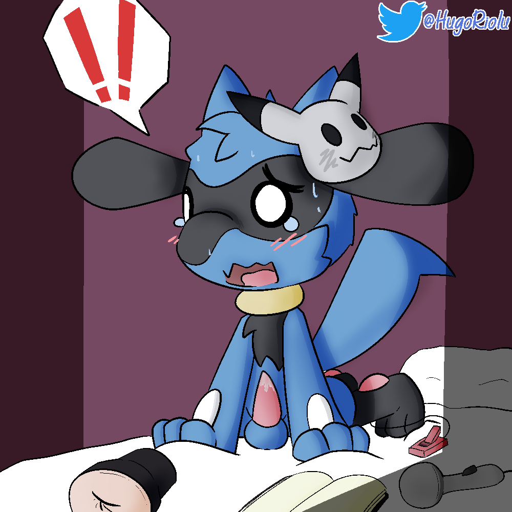 anal anal_sex bedroom bodily_fluids caught caught_off_guard embarrassed feral hugo_the_riolu hugoriolu male male_focus male_only male_solo nintendo panicking penetrable_sex_toy penetration pokémon_(species) pokemon pokemon_only riolu sex_toy sex_toy_in_ass sex_toy_insertion solo solo_male sweat vibrator video_games