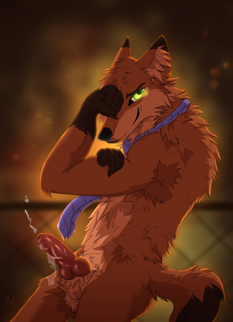 anthro bodily_fluids bokeh canid canine cum cum_on_leg cum_on_penis cum_on_self cumshot digital_media_(artwork) disney fox fur furry furry_only genital_fluids genitals halfbody hi_res invalid_tag light male male_only mammal marmenuar nick_wilde night nude penis solo tail zootopia