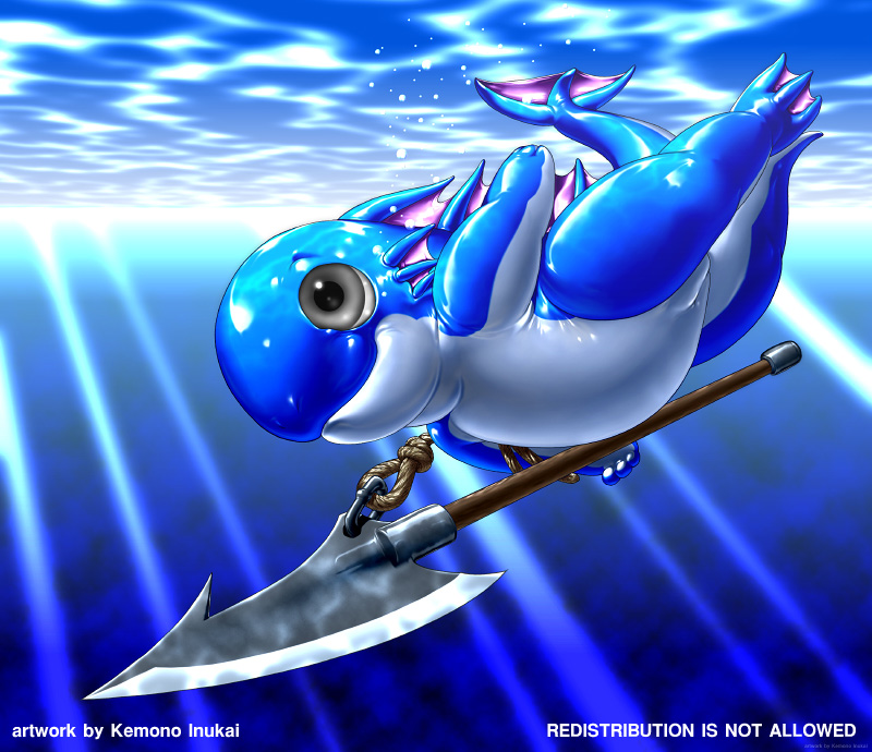 female harpoon kemono_inukai latex marine polearm pussy sea shark tail underwater weapon