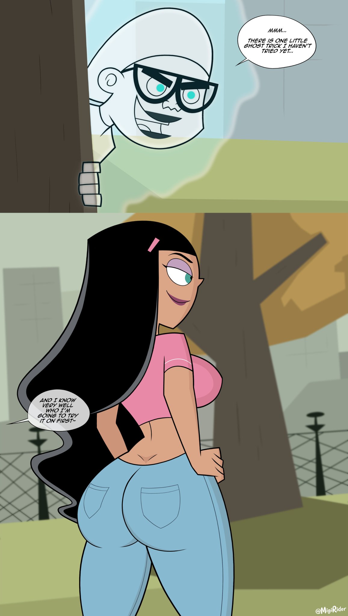 1boy 1girls big_ass big_breasts big_thighs breasts bust busty chest curvaceous curvy curvy_figure danny_phantom dark-skinned_female dark_skin digital_media_(artwork) female hips hispanic hourglass_figure huge_ass huge_breasts huge_thighs large_ass large_breasts large_thighs legs male male/female migi_rider nickelodeon paulina_sanchez slim_waist tan-skinned_female tan_body tan_skin thick thick_hips thick_legs thick_thighs thighs tucker_foley voluptuous waist wide_hips