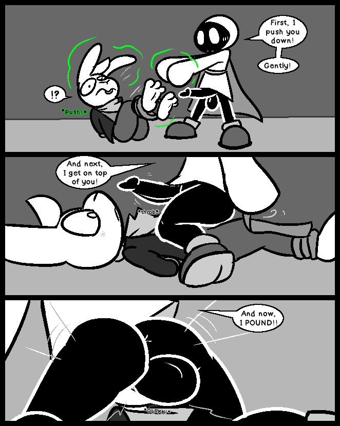 2025 3_toes anthro anthro_penetrated anus arms_tied ass backsack balls big_balls big_penis black_balls black_glans black_penis blush bondage bondage bottomwear bound clothing comic dominant dominant_humanoid dominant_male erection face_fucking feet footwear frown genitals glans hands_behind_back humanoid humanoid_on_anthro humanoid_penetrating humanoid_penetrating_anthro interrobang irrumatio jacket kerchief lagomorph legs_tied legs_together leo_the_magician leporid long_sleeves magic male male/male male_on_bottom male_on_top male_penetrated male_penetrating male_penetrating_male mammal mouthless no_pupils on_bottom on_top onomatopoeia oral pants penetration penile penis penis_in_mouth rabbit restraints robe rope rope_bondage sex shadow_creature shoes sound_effects spot_color submissive submissive_anthro submissive_male text throat_swabbing throbbing throbbing_penis toes topwear ultilix wes_(ultilix)