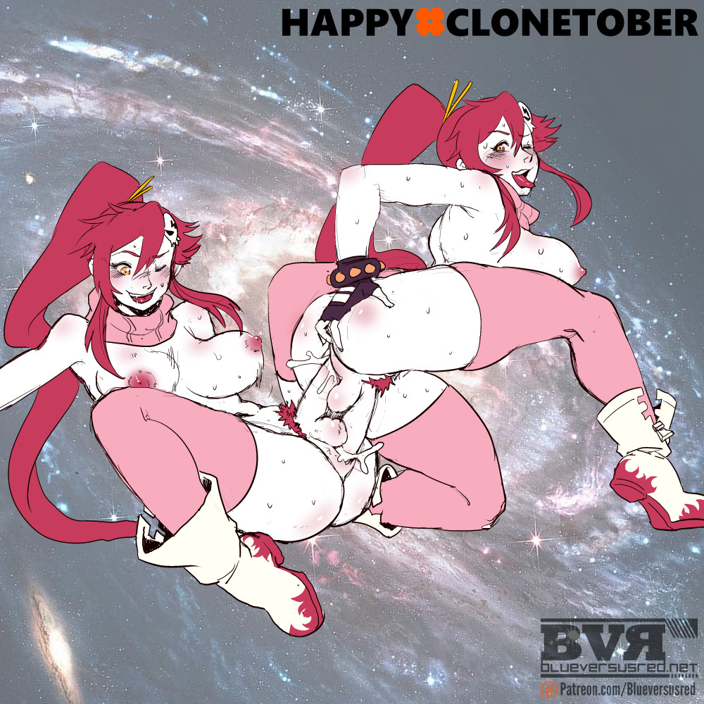 2futas breasts clonetober full-package_futa full-package_futanari mutual_penetration red_hair tagme