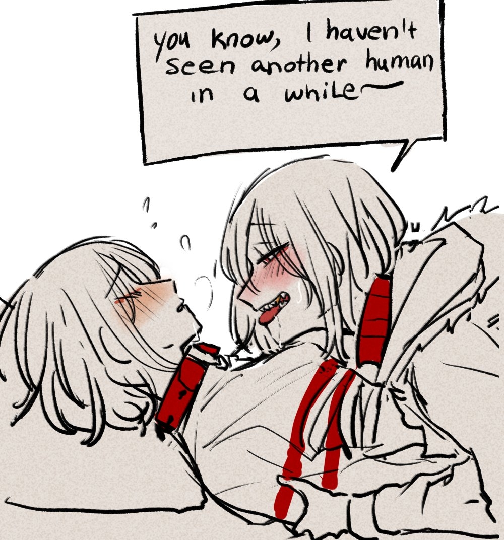 2girls, chara, charisk, clothed, collar, collared, dialogue, female chara, female frisk, female on top, female only, femdom, femsub, frisk, imminent sex, nikomochi, storyfell, storyfell chara, storyshift, storyshift chara, text, underfell, undertale, undertale (series), undertale au, yuri