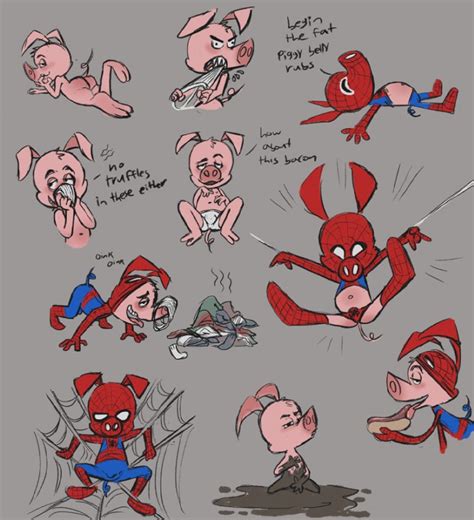 collage cute marvel peter_porker spider-ham spider-man:_into_the_spider-verse spider-man_(series)