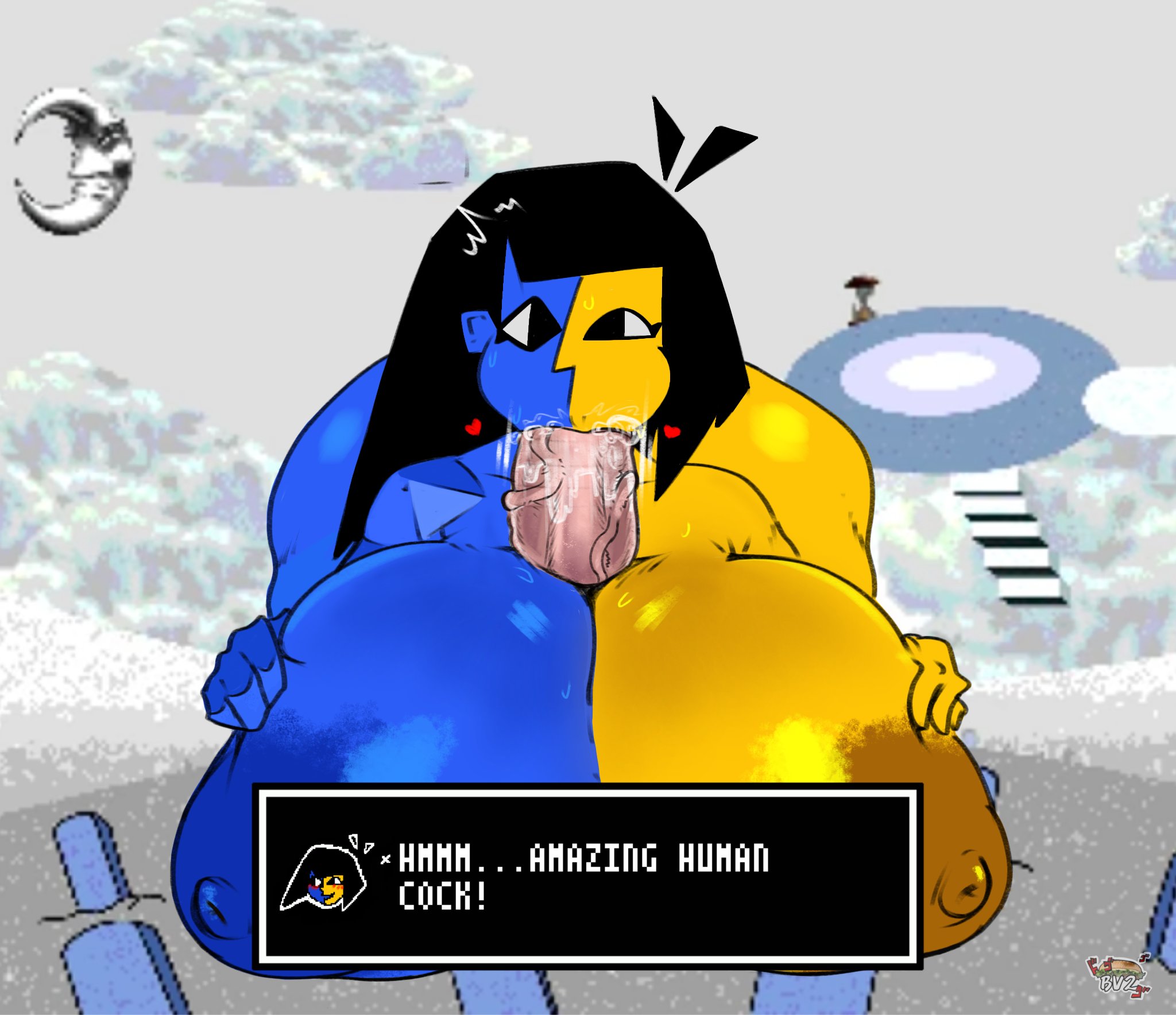 0nzeart , 1boy, 1girls, 2020s, 2022, abstract, alternate breast size, areola, areolae, big breasts, black hair, blowjob, blue skin, breasts, cum in mouth, ena, ena (orginal), ena (series), english text, enormous breasts, fellatio, female, gigantic breasts, heart, huge breasts, humongous breasts, humungous breasts, hyper breasts, joel g, large breasts, looking at viewer, male, moony (joel g), multicolored body, nipples, nude, nude female, oral, paizufella, paizufella with enormous breasts, paizufella with gigantic breasts, paizufella with humongous breasts, paizufella with hyper breasts, paizuri, paizuri fellatio, paizuri lead by female, paizuri on lap, paizuri with enormous breasts, paizuri with gigantic breasts, paizuri with humongous breasts, paizuri with hyper breasts, puffed cheeks, short hair, speech bubble, straight, sweat, two-tone skin, watermark, yellow skin