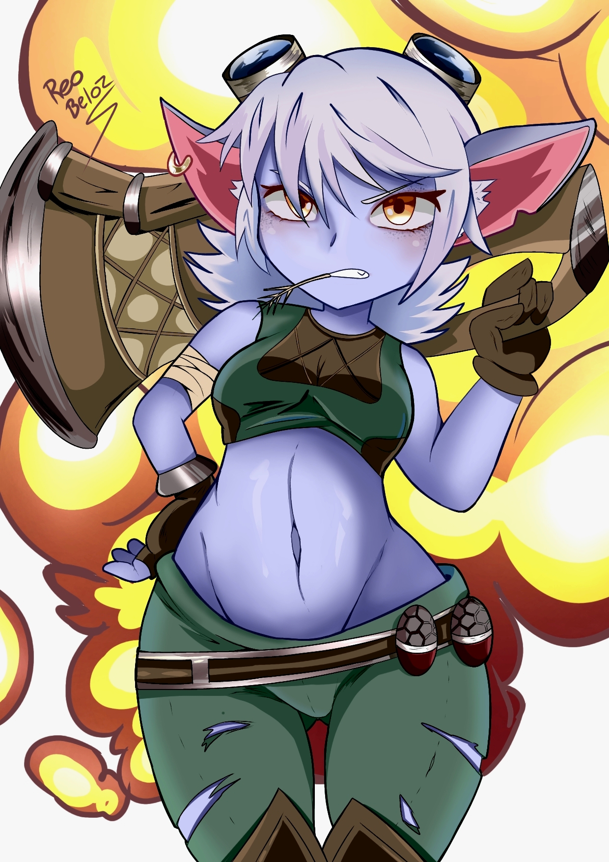 fanart, female, league of legends, tagme, tristana, yordle