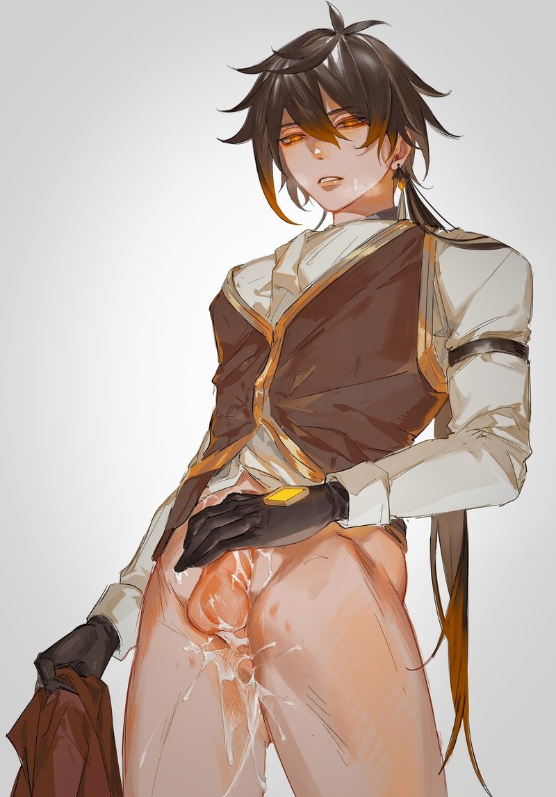 ass, cum in ass, gay, genshin impact, male, male focus, male only, male/male, yaoi, zhongli (genshin impact)