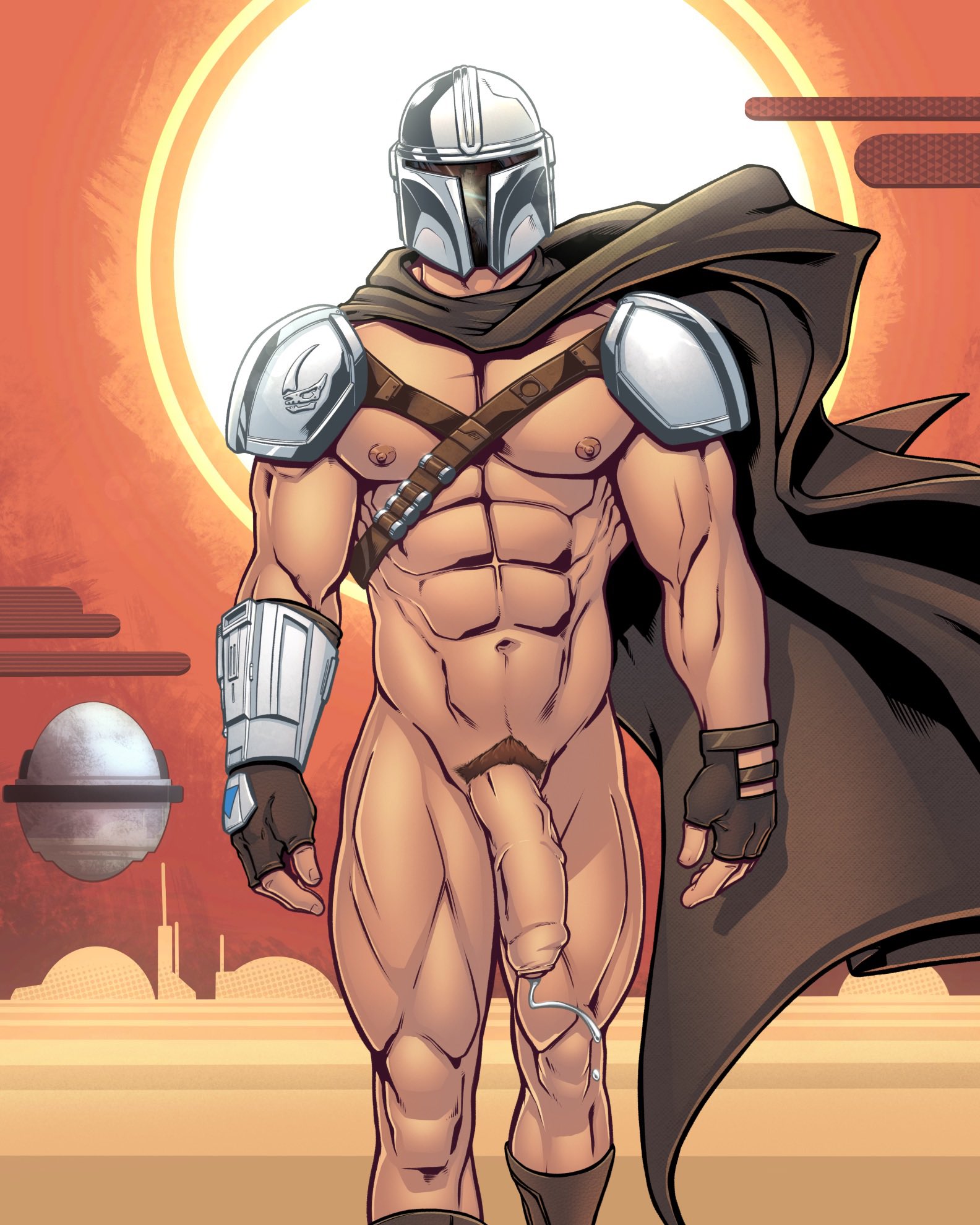 bara, big cock, big penis, blitzturner, cape only, dessert, din djarin, flaccid, flaccid penis, foreskin, helmet, helmet only, huge cock, human, male, male only, masked, muscles, muscular, muscular human, muscular male, penis, precum, precum drip, solo, star wars, the mandalorian, uncircumcised, uncut, veiny penis, yaoi