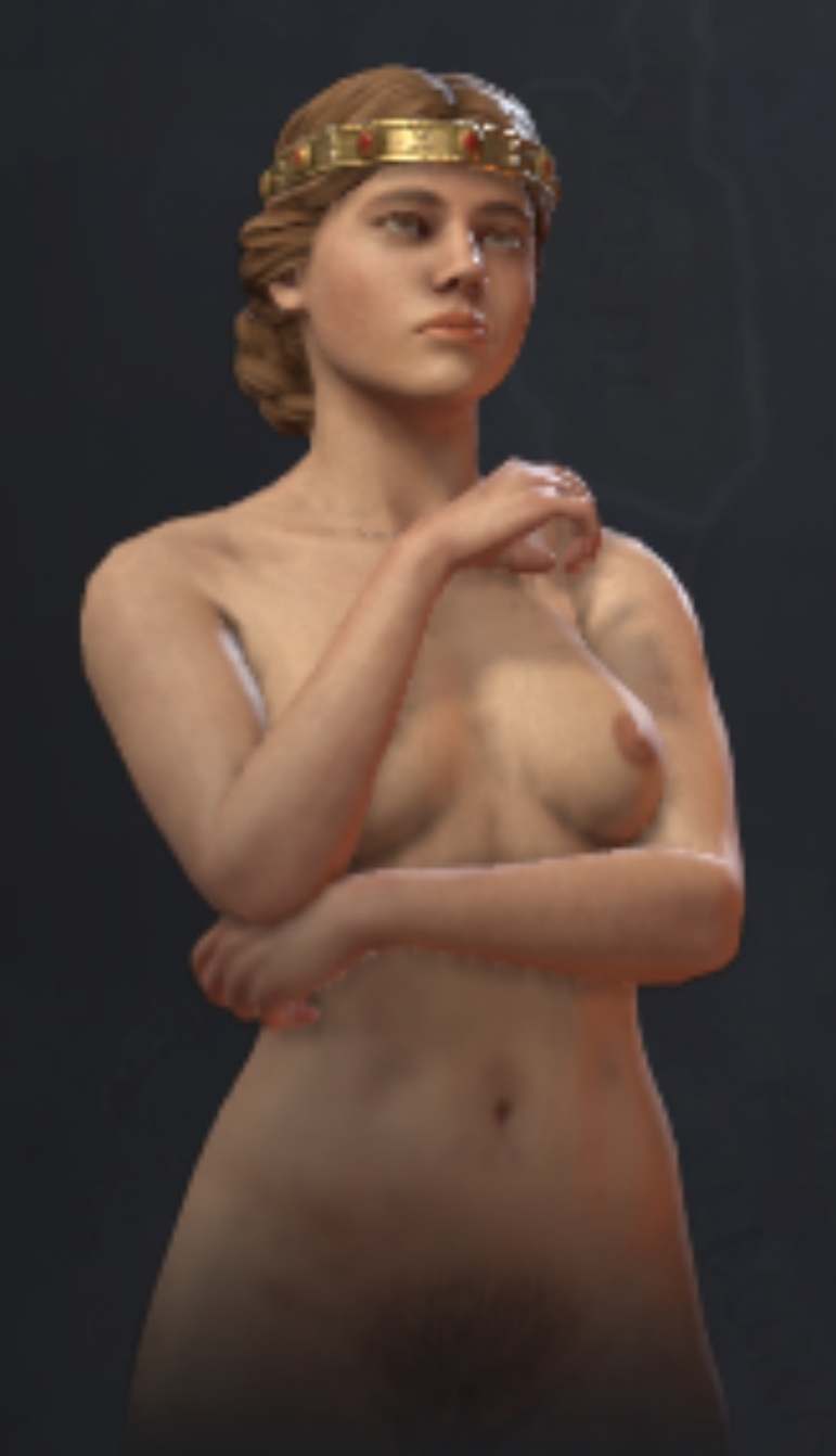 1girls breasts crown crown_only crusader_kings duchess duchess_matilda_(crusader_kings_3) european european_female female female_only game_screenshot history human human_only light-skinned_female light_skin matilda_of_tuscany medieval medieval_history medium_breasts nude nude_female public_domain royalty screenshot small_breasts solo solo_female